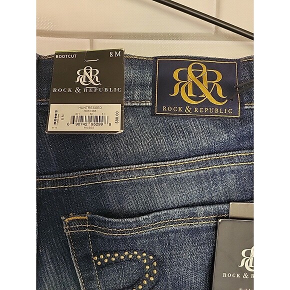 Rock & Republic  Women’s Size 8M Kasandra Jeans Bootcut Stretch Western Grunge - Picture 7 of 9